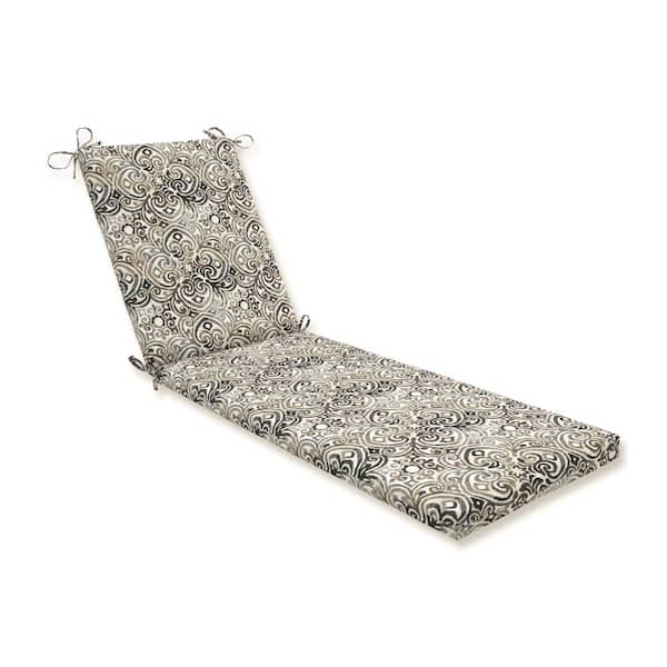 Pillow Perfect 23 x 30 Outdoor Chaise Lounge Cushion in Black/Brown Driftwood