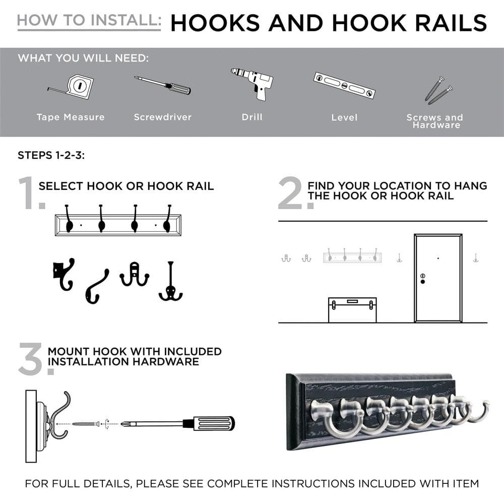Bark and Satin Nickel 27" Wooden Coat Rack with 6 Hooks
