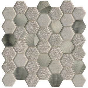 Glitz Joy 11.81 in. x 11.97 in. Honeycomb Glossy Glass Mosaic Tile (0.982 sq. ft./Each)