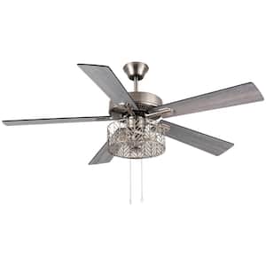 Industrial 52 in. Indoor Nickel Ceiling Fan Ceiling Fan with Light Kit