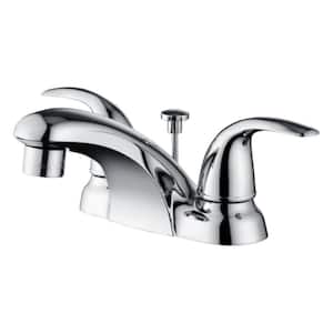 Nita Vantage 4 in. Centerset Double-Handle Bathroom Faucet Rust Resist with Drain Assembly in Polished Chrome
