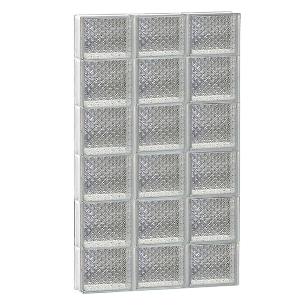Clearly Secure 23.25 in. x 44.5 in. x 3.125 in. Frameless Diamond Pattern Non-Vented Glass Block Window
