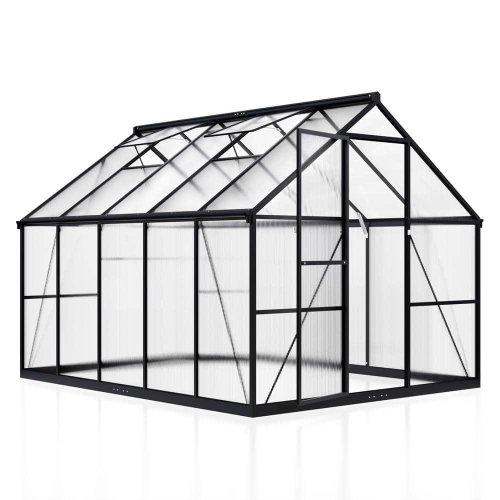 VIWAT 8 ft. W x 10 ft. D Greenhouse for Outdoors, Polycarbonate ...