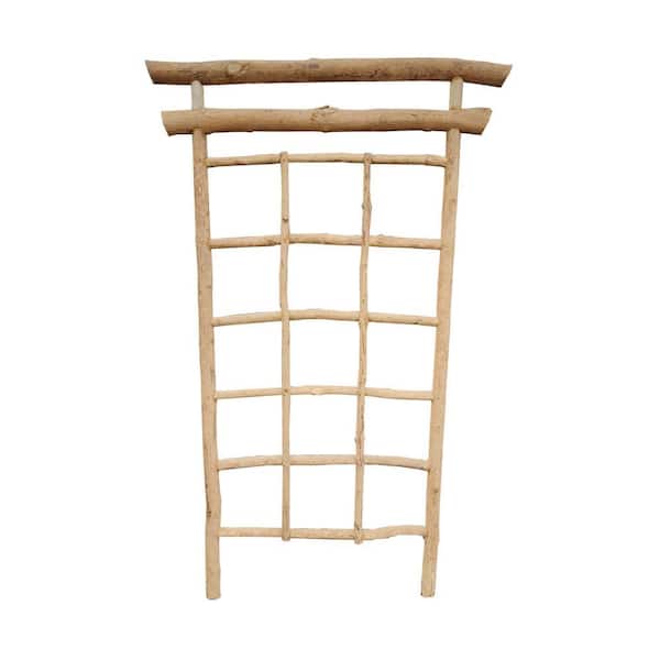 MGP 72 in. H Teak Log Wood Trellis TLT-62 - The Home Depot