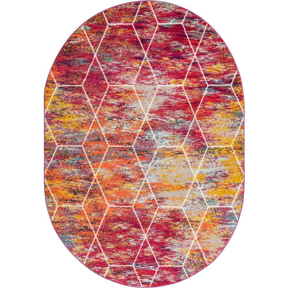 Trellis Frieze Geometric Multi 7 ft. 1 in. x 10 ft. Area Rug price history on PriceWatchPro