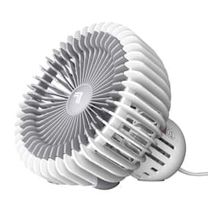 Refresh 01 6 in. 3 fan speeds Desk Fan in White with
