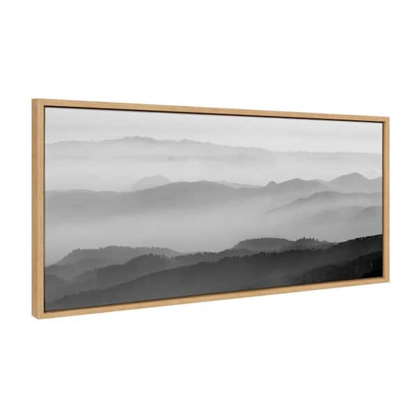 Sylvie "Misty Mountains BW" by Crystal Lynn Collins Natural Framed Art Print 40 in. x 18 in.