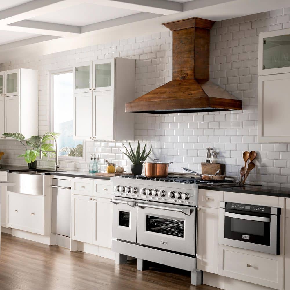 ZLINE 48" Stainless Steel Dual Fuel Range with Brass Burners