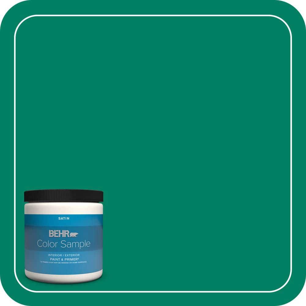 BEHR PREMIUM PLUS 8 oz. #480B-6 Treasure Isle Satin Enamel Interior ...
