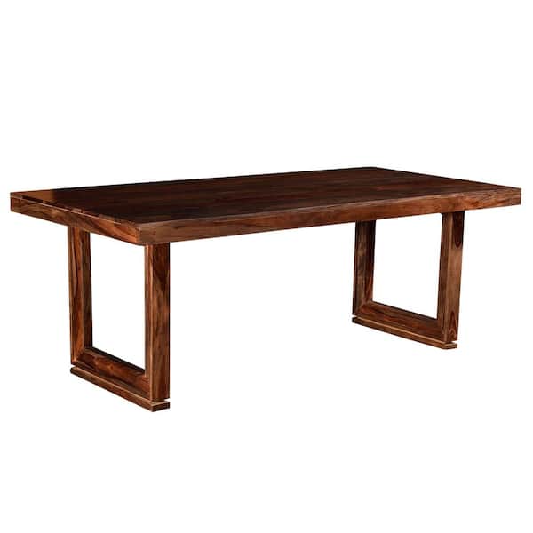PRIMO INTERNATIONAL Harrington 80 in. Brown Acacia Solid Wood Rectangle Dining Table Seats 6-8