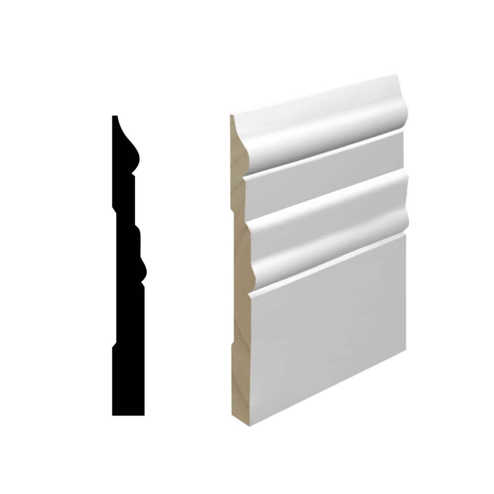 6.25'' H x 96'' W Primed Pine Finger-Jointed Baseboard Molding