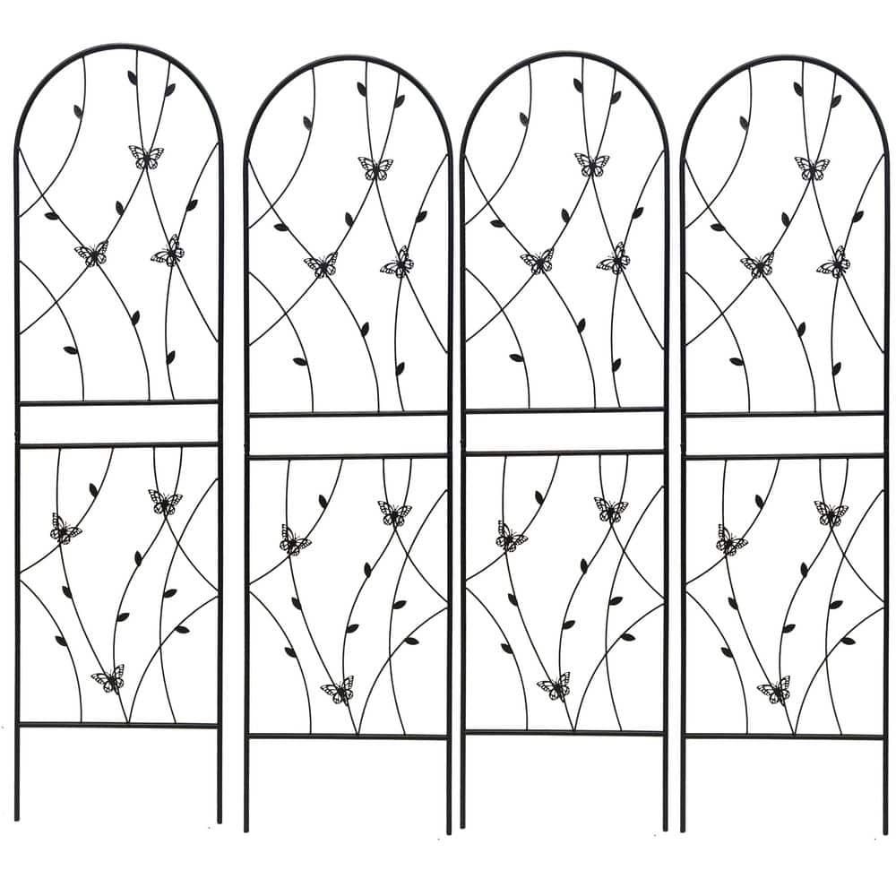 4 Pack 71 in. x 19.7 in. Black Metal Garden Trellis, Rustproof Trellis for Climbing Plants Outdoor Flower Support price history on PriceWatchPro