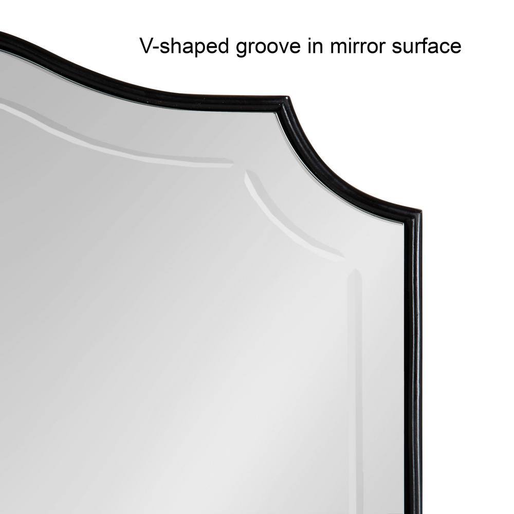 Hollyn 36''x25'' Traditional Black Wood Scalloped Wall Mirror