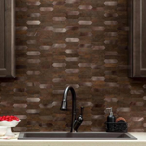 copper peel and stick backsplash tiles