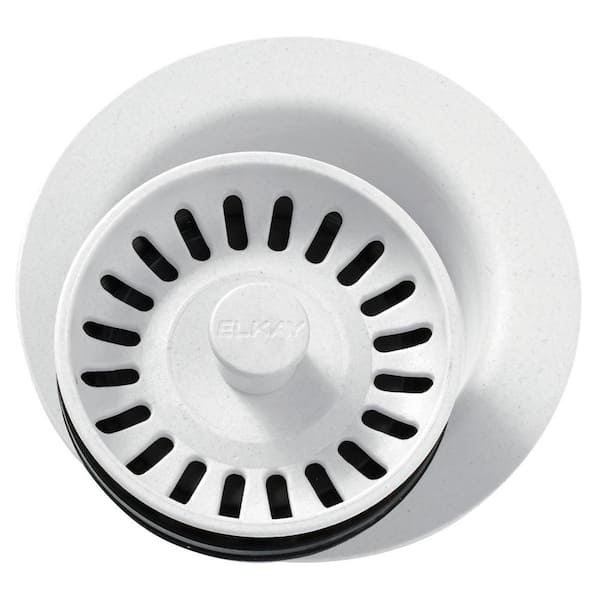 Elkay Polymer Disposer Fitting for 3-1/2 in. Sink Drain Opening in White