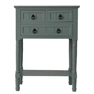 WestermanThree-Drawer Wood Console with Shelf, Antique Iced Blue Finish