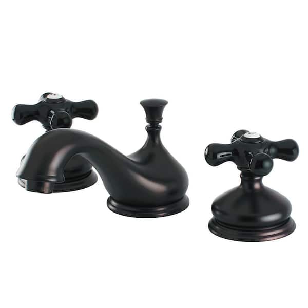 Kingston Brass Duchess 2-Handle 8 in. Widespread Bathroom Faucets with Brass Pop-Up in Oil Rubbed Bronze
