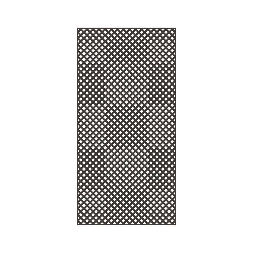 4 ft. x 8 ft. Espresso Privacy Diamond Vinyl Lattice Panel - Framed