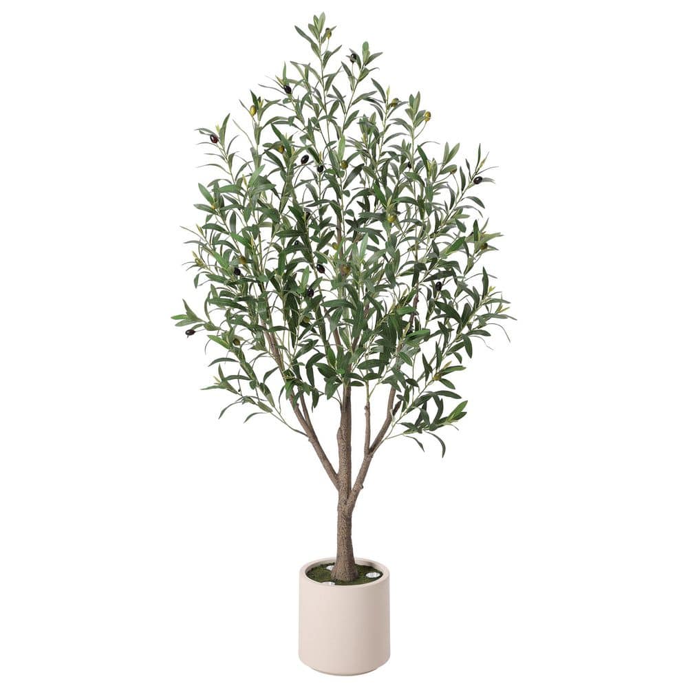 DR.Planzen 5ft Lighted artificial Olive Tree with White LED Lights for ...