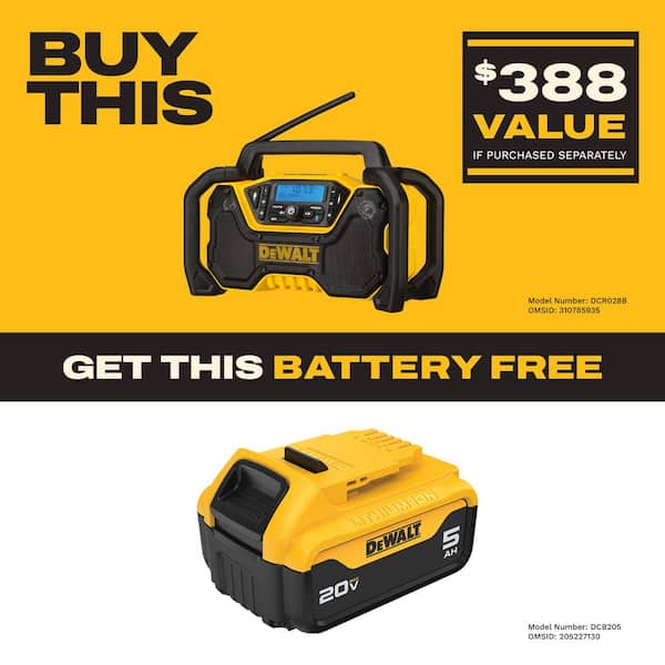 20V MAX Compact Cordless Bluetooth Radio (Tool Only)