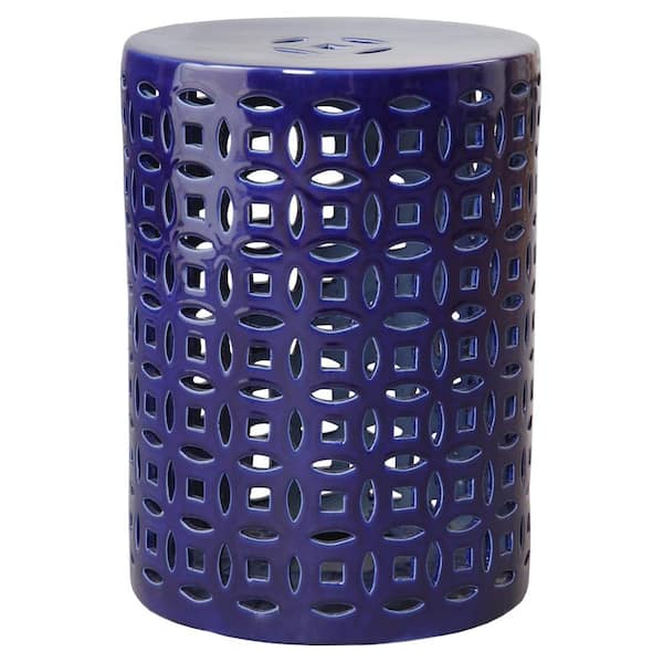 Emissary Linked Fortune Blue Ceramic Garden Stool