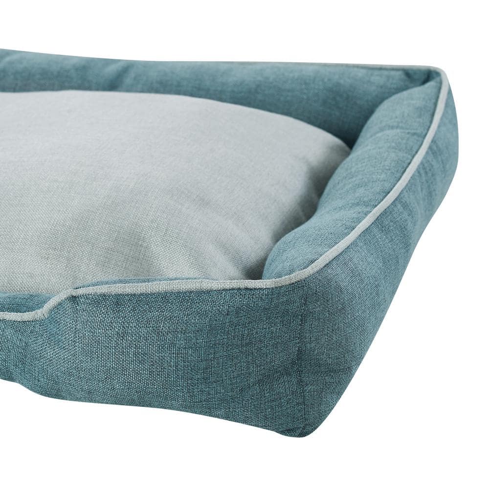 Teal and Gray Polyester Elevated Outdoor Pet Bed, X-Small