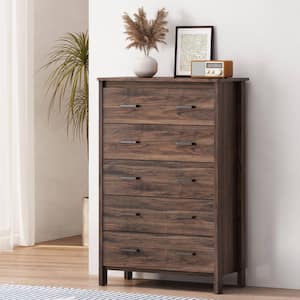 31.50 in.W Wooden Chest of Drawers with 5 Large Drawers