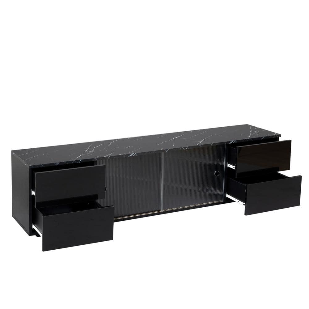 62.99 in. W x 13.78 in. D x 15.75 in. H Bathroom Black Linen Cabinet
