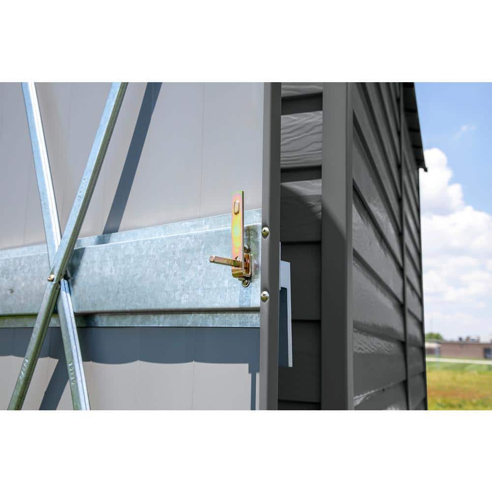 Arrow Select Charcoal Steel 10x14 Storage Shed with Swing Doors