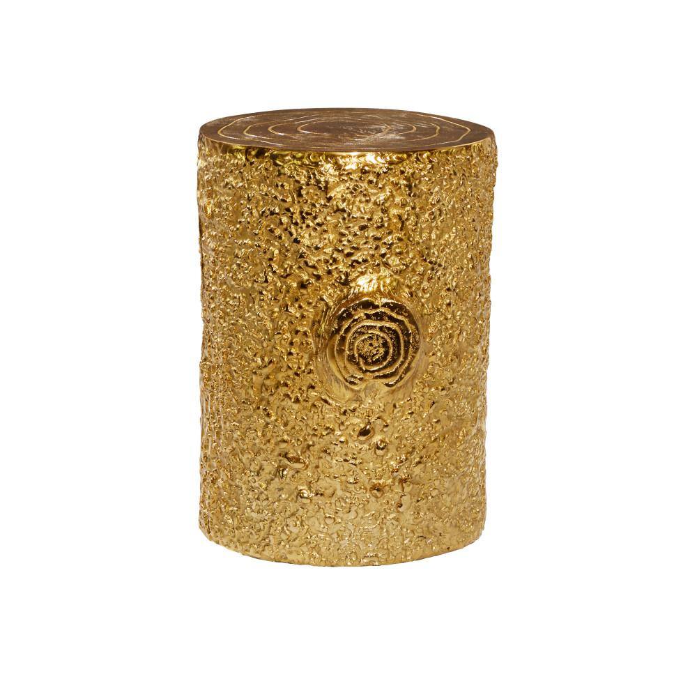 Gold Textured Aluminum Round Accent Table
