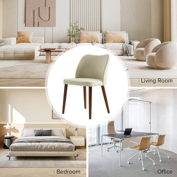 JAYDEN CREATION Eliseo Ivory Modern Upholstered Dining Chair JAYDEN CREATION Eliseo Ivory Modern Upholstered Dining Chair