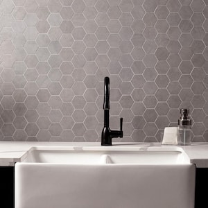 Cementino 3 in. Hexagon 11 in. x 13 in. Matte Porcelain Mesh-Mounted Mosaic Floor and Wall Tile (6.88 sq. ft./Case)