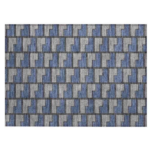 Chantille Machine Washable Indoor/Outdoor Abstract ACN2416 Navy 2 ft. x 3 ft. Accent Rug