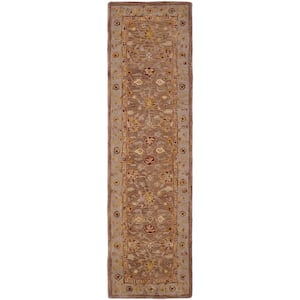 Anatolia Tan/Ivory 2 ft. x 12 ft. Border Runner Rug