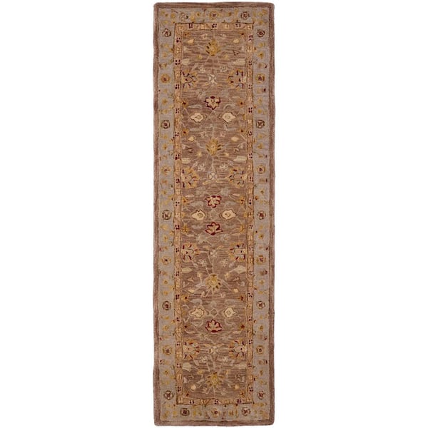 SAFAVIEH Anatolia Tan/Ivory 2 ft. x 6 ft. Border Runner Rug