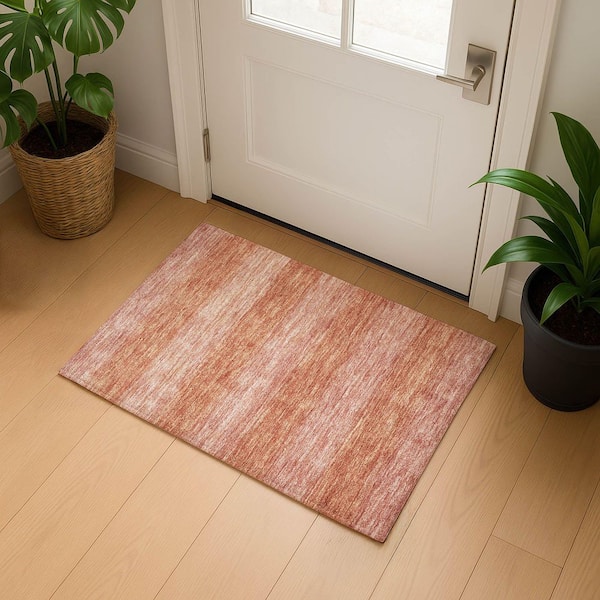 Mayfield Premium Machine Washable Abstract AMF1733 Terracotta 2 ft. x 3 ft. Area Rug