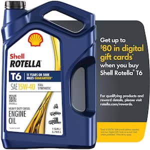 1 Gal. Shell T6 Full Synthetic SAE 15W-40 Diesel Motor Oil (Case of 3)