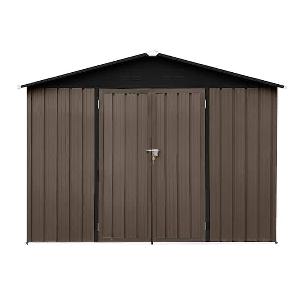 JimsMaison 10 ft. W x 12 ft. D Metal Shed with Double Door (120 sq. ft.)