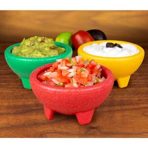 9.5 in. 8 fl. oz. Yellow, Green and Red Plastic Salsa Bowls (Set of 3)