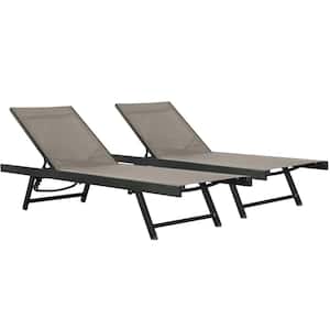 Urban Sun Lounger Cocoa 2-Piece Sling Outdoor Chaise Loungers