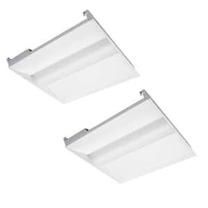 2ft.x2ft White 100W Equivalent Dimmable 3500K-4000K-5000K Integrated LED Troffer Light, up to 5000-Lumens (2-Pack)