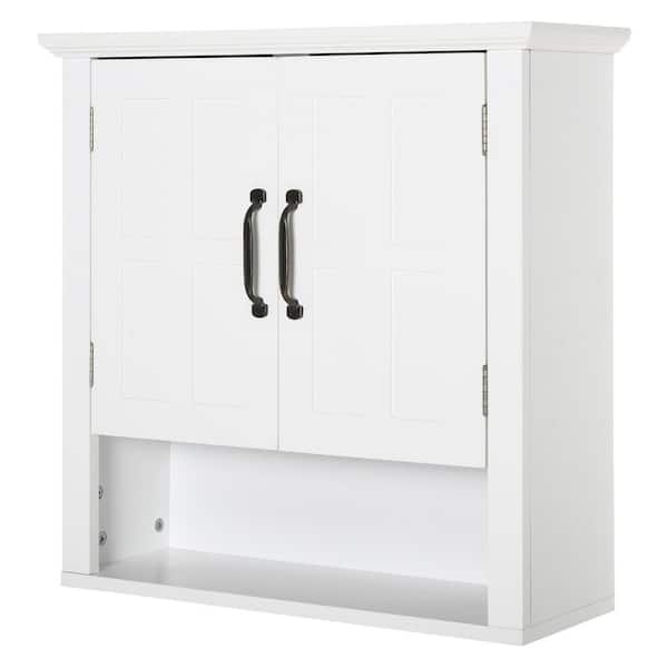 23.6 in. W x 23 in. H Rectangular White MDF Surface Mount Medicine Cabinet without Mirror