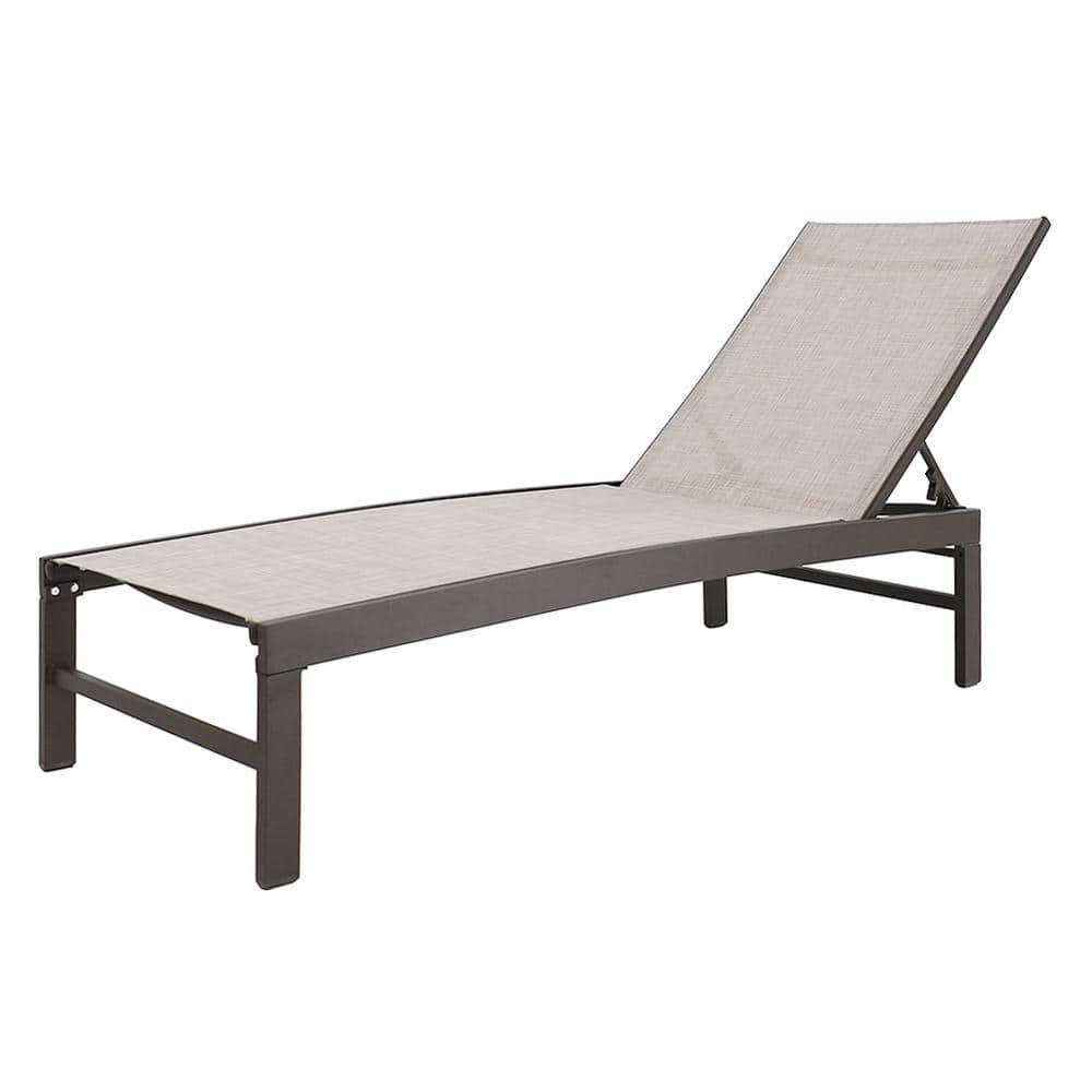 Crestlive Products Brown 1Piece Metal Adjustable Outdoor Chaise Lounge