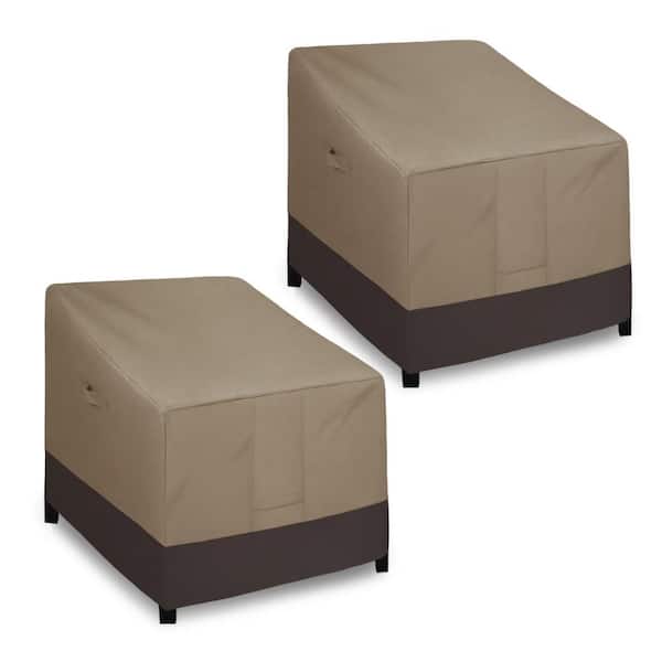 Unbranded Waterproof Outdoor Lounge Chair Cover, Patio Couch Cover, Outdoor Furniture Cover (2-Pack-33.5Wx31.5Dx36H, Camel/Brown)