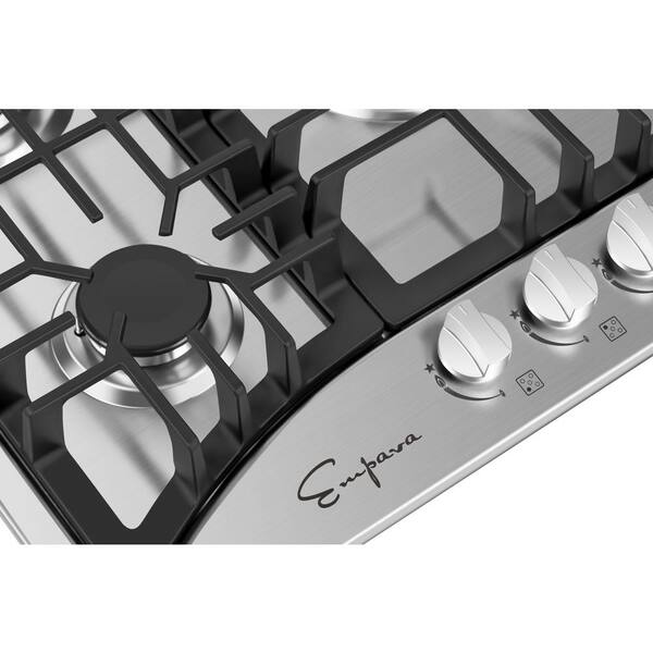 5 burner gas hob 75cm black