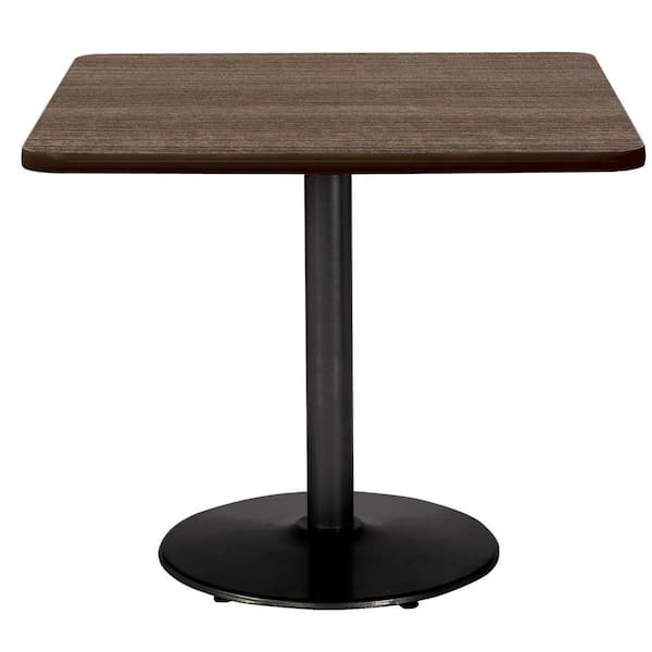 Unbranded Mode 30 in. Square Teak Wood Laminate Dining Table with Black Steel Base