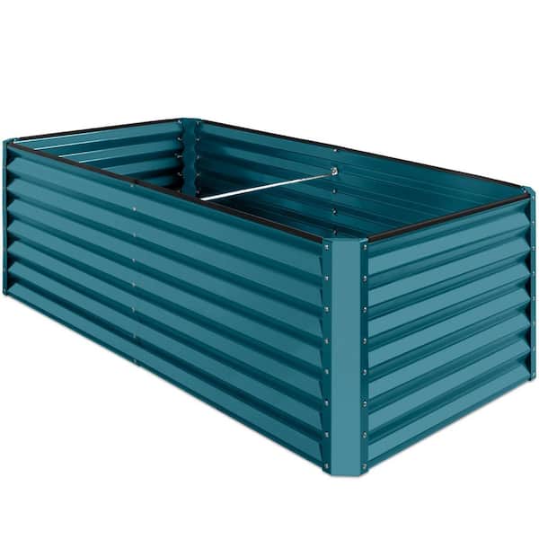 6 ft. x 3 ft. x 2 ft. Peacock Blue Outdoor Steel Raised Garden Bed Planter Box for Vegetables, Flowers, Herbs