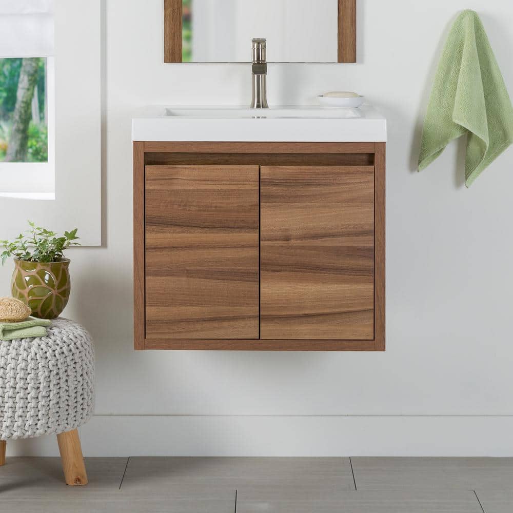 Domani Mllhaven 24 in. W x 19 in. D x 22 in. H Single Sink Floating