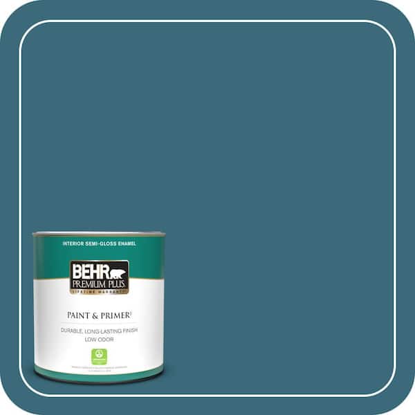 BEHR PREMIUM PLUS 1 qt. #S460-6 Mammoth Mountain Semi-Gloss Enamel Low Odor Interior Paint & Primer