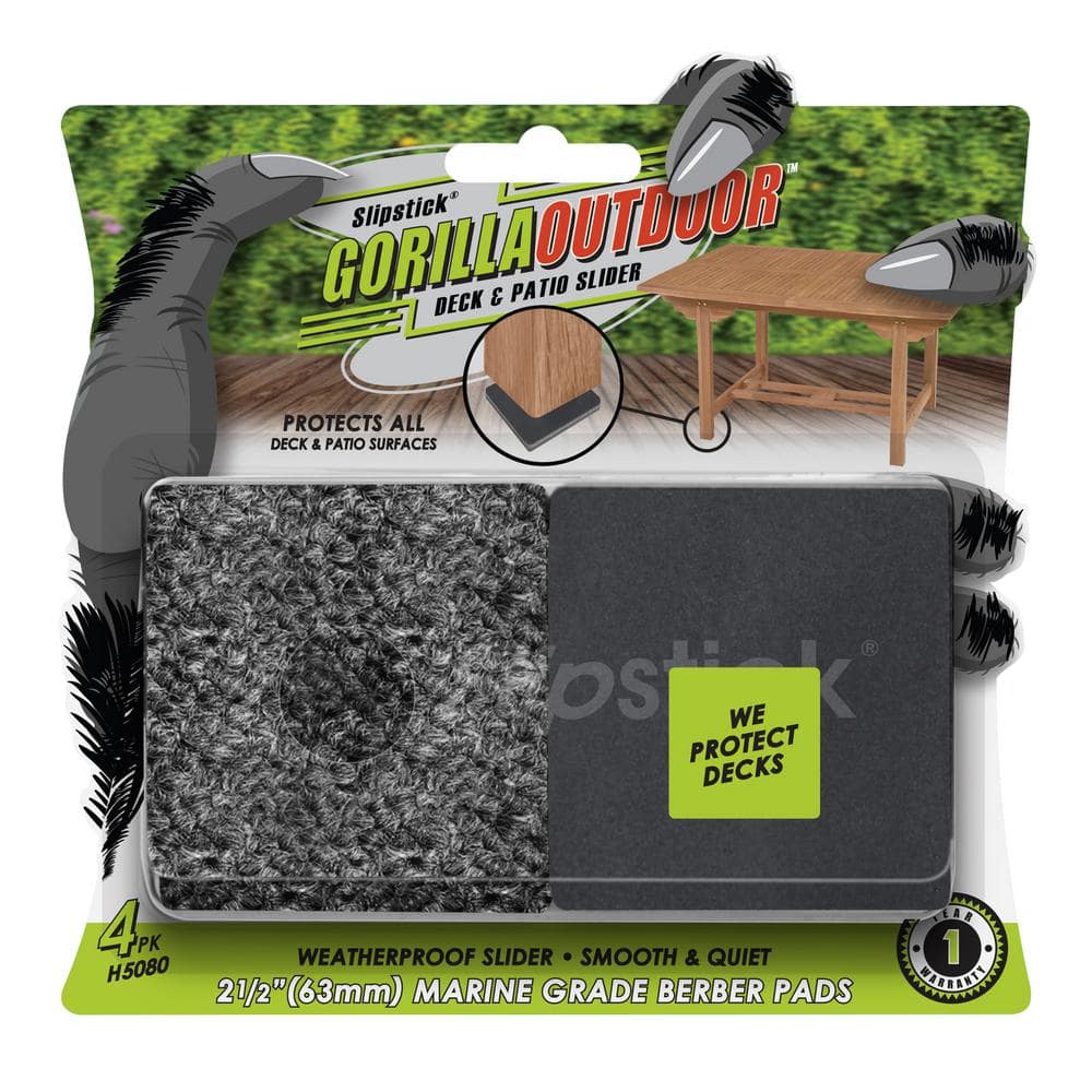Gorilla Outdoor Berber Slider Pads 2.5 in. 4-Pack